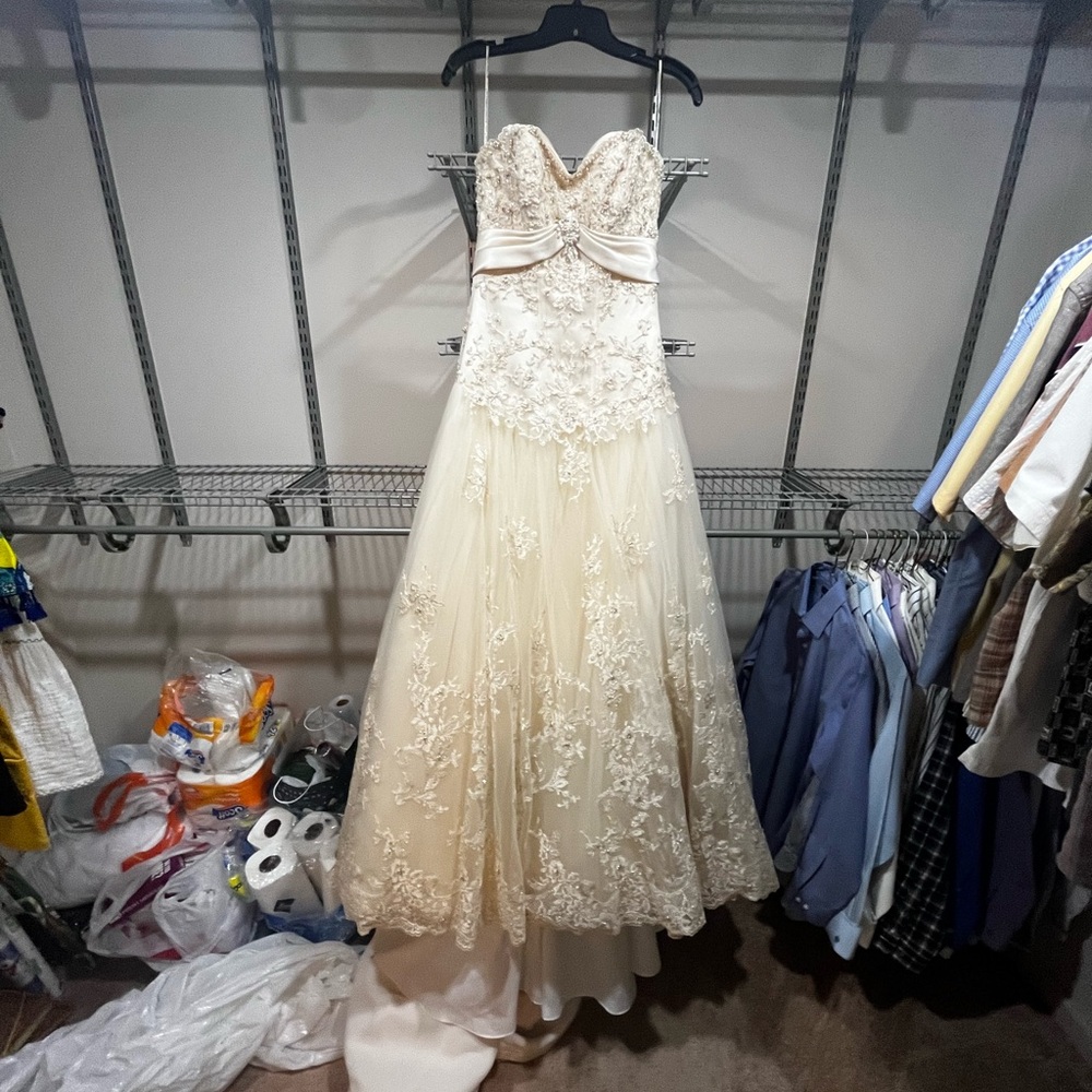 Maggie Sottero Champagne Lace Gown